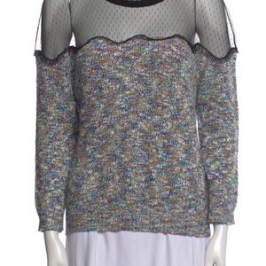 Yigal Azrouel Multicolor Off-the-Shoulder Sweater